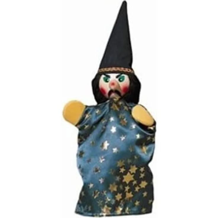 Kersa 60270 - Kasperfigur Zauberer mit Holzkopf, 28 cm Handpuppe