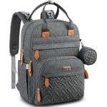 BabbleRoo Baby Wickeltasche/Rucksack, Wickelrucksack lässige Wickeltaschen, Multifunktional Große Kapazität Babytasche Reiserucksack mit Wickelauflage & Schnullerhalter (dunkelgrau)