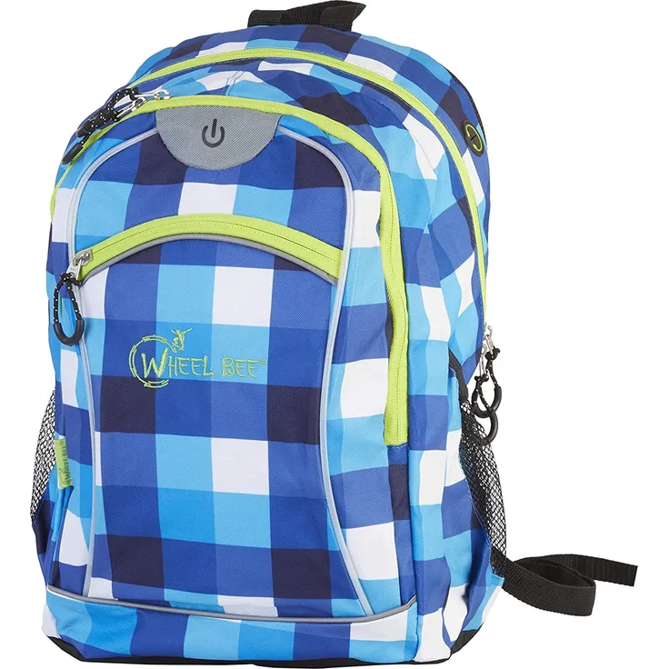 Wheel-Bee Night Vision LED Rucksack, Modell 2019, integriertes LED Licht für max. Sichtbarkeit bei Dunkelheit, 30 Liter, neues Modell mit deutlich verbesserter Qualität, verschiedene Farben wählbar