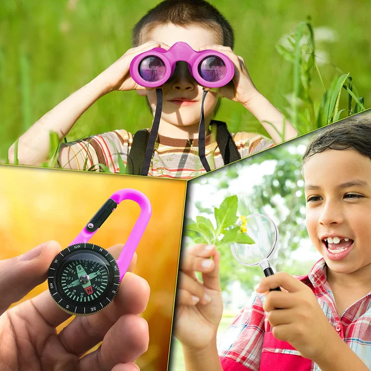 Fernglas für Kinder - Optimales Geschenk für kleine Jungen und Mädchen - Starke Vergrößerung 8X21 – Umfangreiches Set inklusive Lupe & Kompass – Spielzeug für 4 5 6 7 8 Jahre alte Jungen und Mädchen – Bild 6