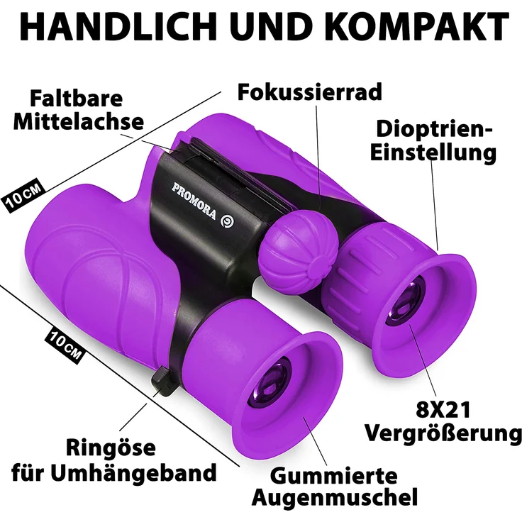 Fernglas für Kinder - Optimales Geschenk für kleine Jungen und Mädchen - Starke Vergrößerung 8X21 – Umfangreiches Set inklusive Lupe & Kompass – Spielzeug für 4 5 6 7 8 Jahre alte Jungen und Mädchen – Bild 5