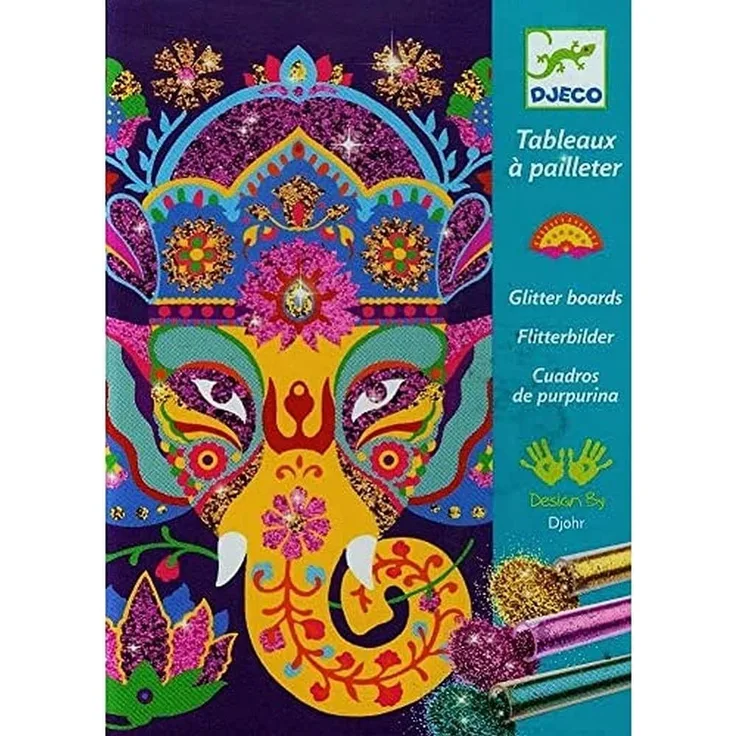 Djeco DJ09502 Glitzerbilder Tiere, Multicolour
