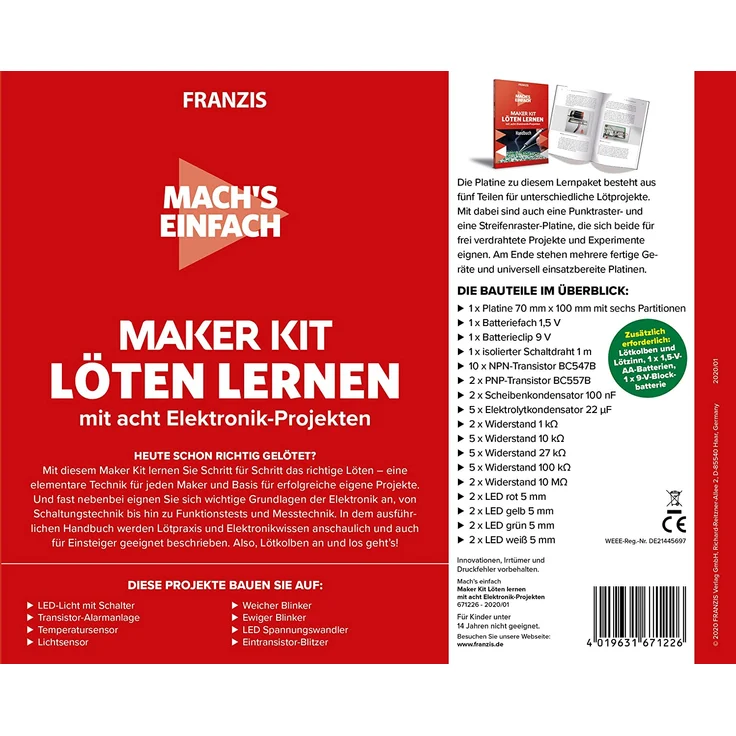 Franzis Maker Kit, 67122, Löten lernen – Bild 2