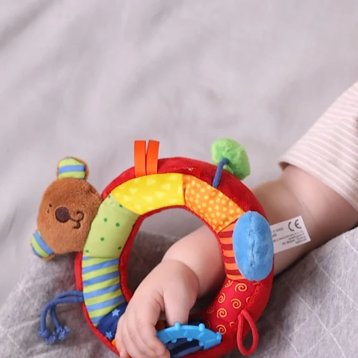 sigikid, Mädchen und Jungen, Rassel Aktiv-Ring Bär, Rot/Bunt, 40490 – Bild 3