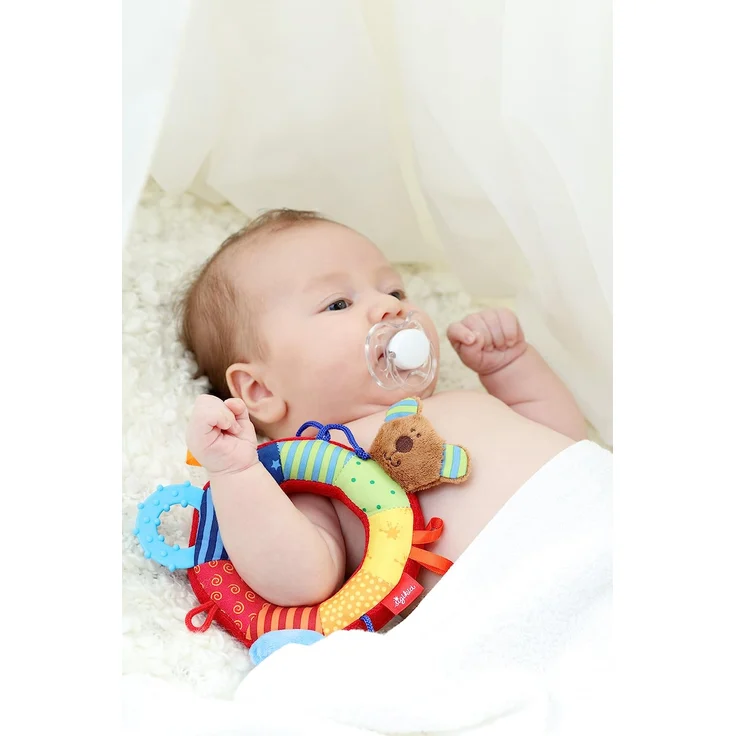 sigikid, Mädchen und Jungen, Rassel Aktiv-Ring Bär, Rot/Bunt, 40490 – Bild 12