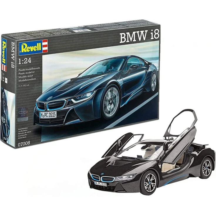 Revell Modellbausatz Auto 1:24 - BMW i8 im Maßstab 1:24, Level 4, originalgetreue Nachbildung mit vielen Details, 07008 – Bild 2