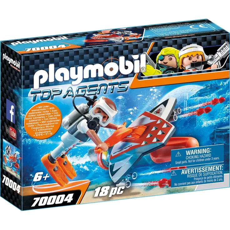 Playmobil 70004 Top Agents Spy Team Underwater Wing, bunt