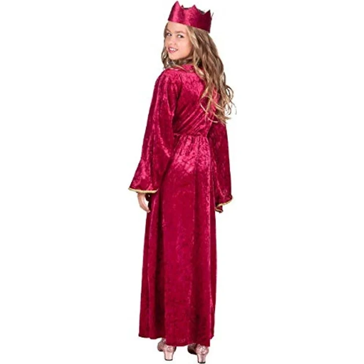 Boland 82144 - Kinderkostüm Renaissance Königin, für Mädchen zwischen 10 und 12 Jahren, ca. 140-160 cm, Kleid, Krone, Verkleidung, Prinzessin, Mittelalter, Mottoparty, Karneval – Bild 2