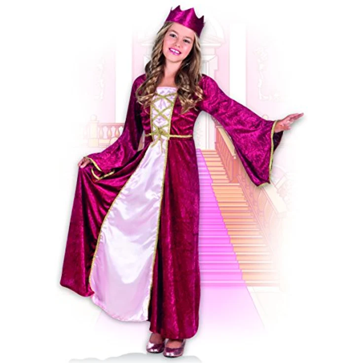 Boland 82144 - Kinderkostüm Renaissance Königin, für Mädchen zwischen 10 und 12 Jahren, ca. 140-160 cm, Kleid, Krone, Verkleidung, Prinzessin, Mittelalter, Mottoparty, Karneval – Bild 3