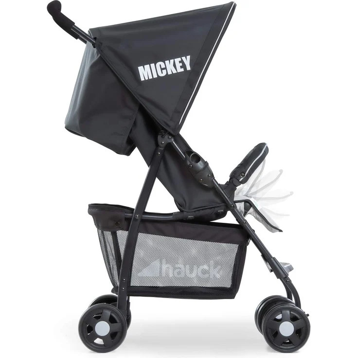 Hauck Disney Buggy Sport, Ultra Leicht - nur 5,9 kg, Klein Zusammenklappbar, Reisebuggy mit Liegefunktion, Sonnenverdeck, Großer Korb, Mickey Stars Grau Schwarz – Bild 16
