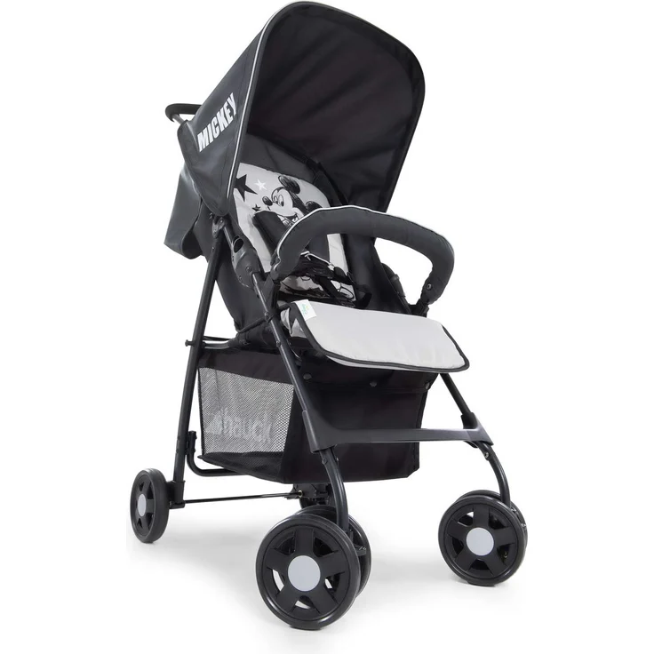 Hauck Disney Buggy Sport, Ultra Leicht - nur 5,9 kg, Klein Zusammenklappbar, Reisebuggy mit Liegefunktion, Sonnenverdeck, Großer Korb, Mickey Stars Grau Schwarz – Bild 10