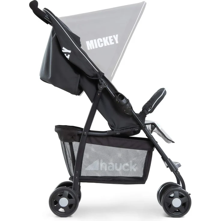 Hauck Disney Buggy Sport, Ultra Leicht - nur 5,9 kg, Klein Zusammenklappbar, Reisebuggy mit Liegefunktion, Sonnenverdeck, Großer Korb, Mickey Stars Grau Schwarz – Bild 14