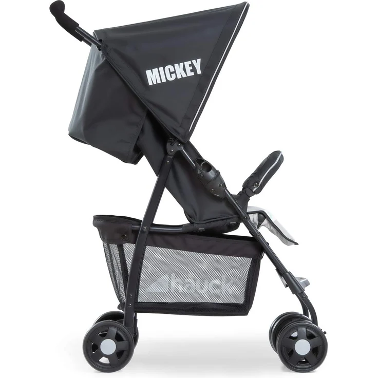 Hauck Disney Buggy Sport, Ultra Leicht - nur 5,9 kg, Klein Zusammenklappbar, Reisebuggy mit Liegefunktion, Sonnenverdeck, Großer Korb, Mickey Stars Grau Schwarz – Bild 13