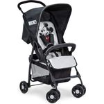 Hauck Disney Buggy Sport, Ultra Leicht - nur 5,9 kg, Klein Zusammenklappbar, Reisebuggy mit Liegefunktion, Sonnenverdeck, Großer Korb, Mickey Stars Grau Schwarz