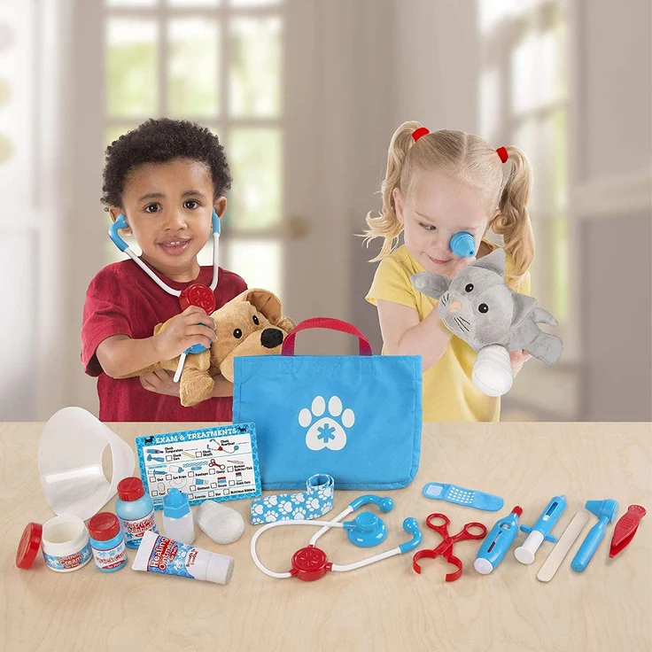 Melissa & Doug Kinderspielzeug Haustier-Tierarzt-Set | Rollenspiel Kinder Tierarzt Spielset für Mädchen & Jungen 3-6 | Hunde- und Katzen-Plüsch-Stofftier-Spielzeug für 3-jährige Mädchen Geschenke – Bild 8