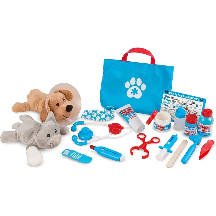 Melissa & Doug Kinderspielzeug Haustier-Tierarzt-Set | Rollenspiel Kinder Tierarzt Spielset für Mädchen & Jungen 3-6 | Hunde- und Katzen-Plüsch-Stofftier-Spielzeug für 3-jährige Mädchen Geschenke – Bild 1