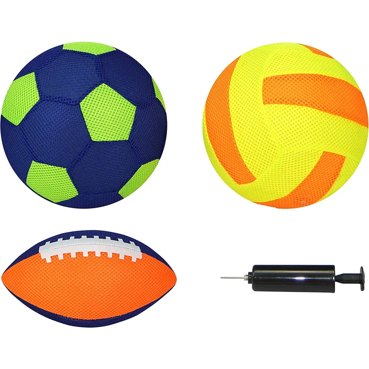 Best Sporting Beach-Ball-Set Aufblasbälle MESH 4-teilig orange/gelb
