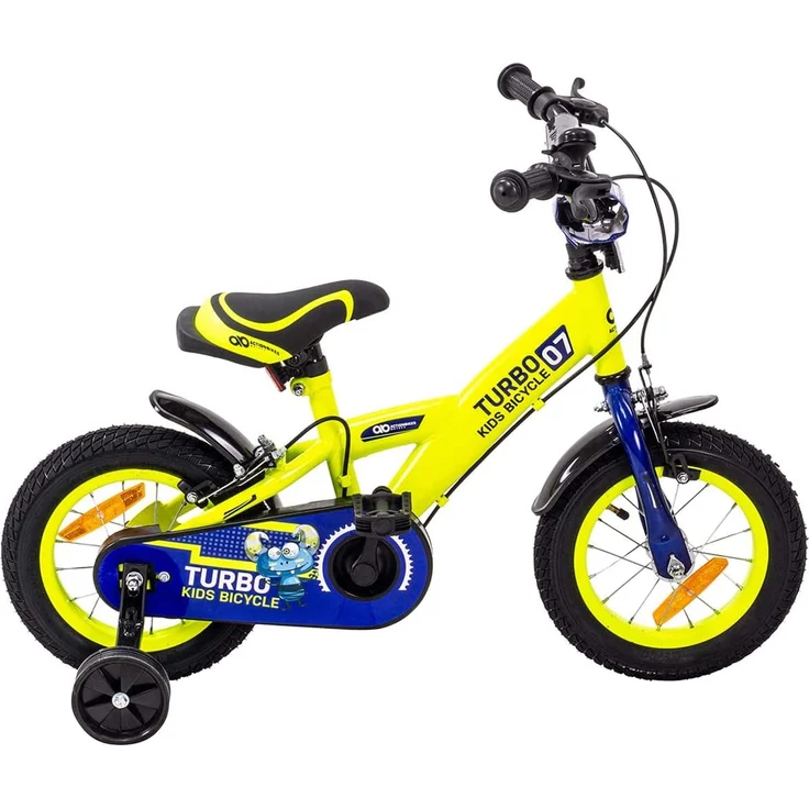 Kinderfahrrad Turbo 12 Zoll Kinder Fahrrad mit Stützräder gelb blau ab 2 Jahre – Bild 8