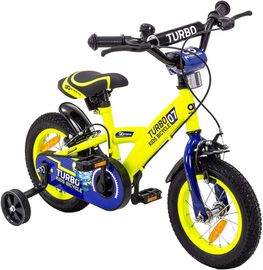 Kinderfahrrad Turbo 12 Zoll Kinder Fahrrad mit Stützräder gelb blau