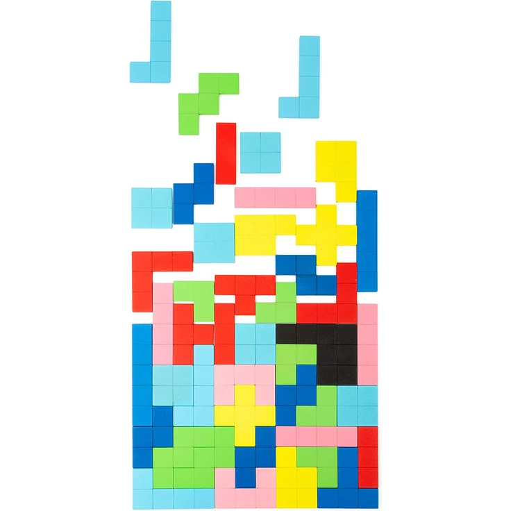 Small Foot 11403 Holzpuzzle, 114-teiliges Spielset, Lernspiel mit allgemeinen geometrischen Mustern, ab 3 Jahren Spielzeug, Mehrfarbig – Bild 1