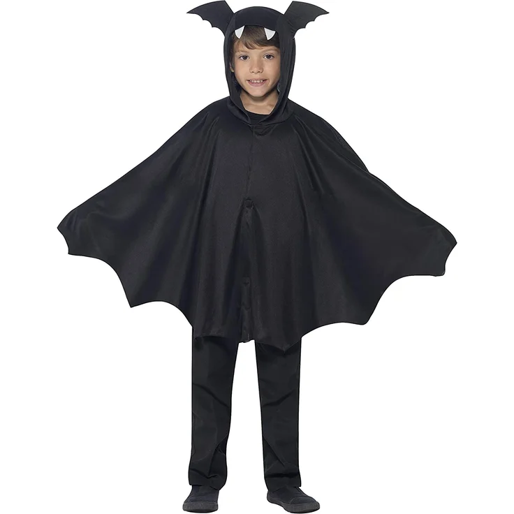 Halloween! Smiffys Umhang Fledermaus, Schwarz – Bild 1