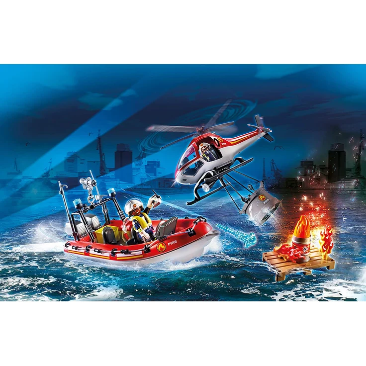 PLAYMOBIL City Action 70335 - Feuerwehreinsatz mit Heli und Boot, ab 4 Jahren – Bild 2