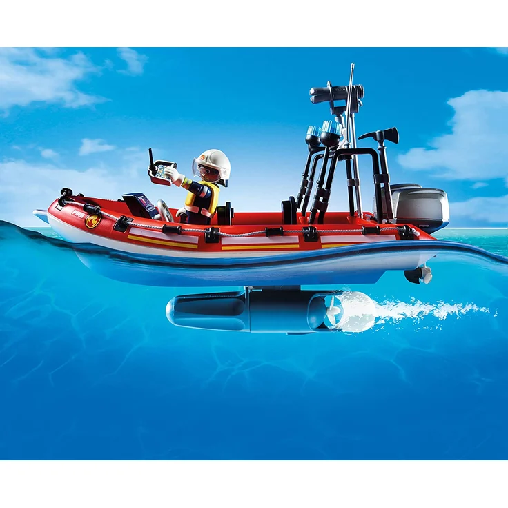 PLAYMOBIL City Action 70335 - Feuerwehreinsatz mit Heli und Boot, ab 4 Jahren – Bild 4
