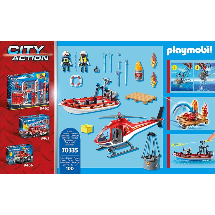 PLAYMOBIL City Action 70335 - Feuerwehreinsatz mit Heli und Boot, ab 4 Jahren – Bild 8