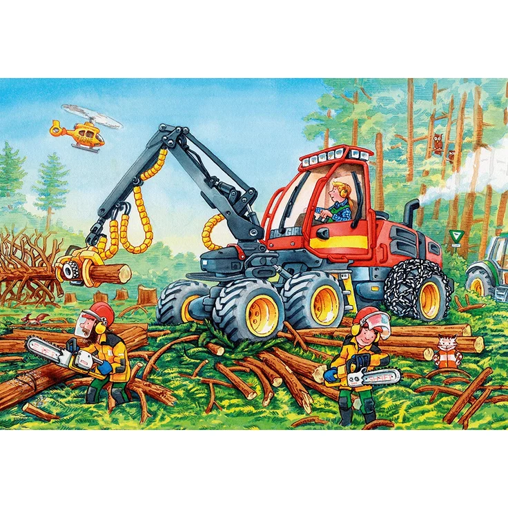 Ravensburger Kinder Puzzle 2 x 24 Teile Bagger und Waldtraktor – Bild 10