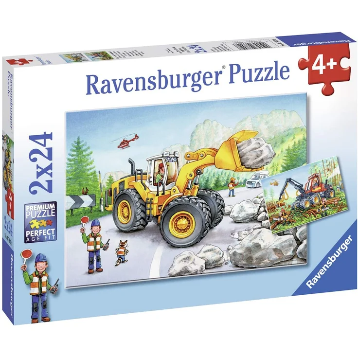 Ravensburger Kinder Puzzle 2 x 24 Teile Bagger und Waldtraktor – Bild 12