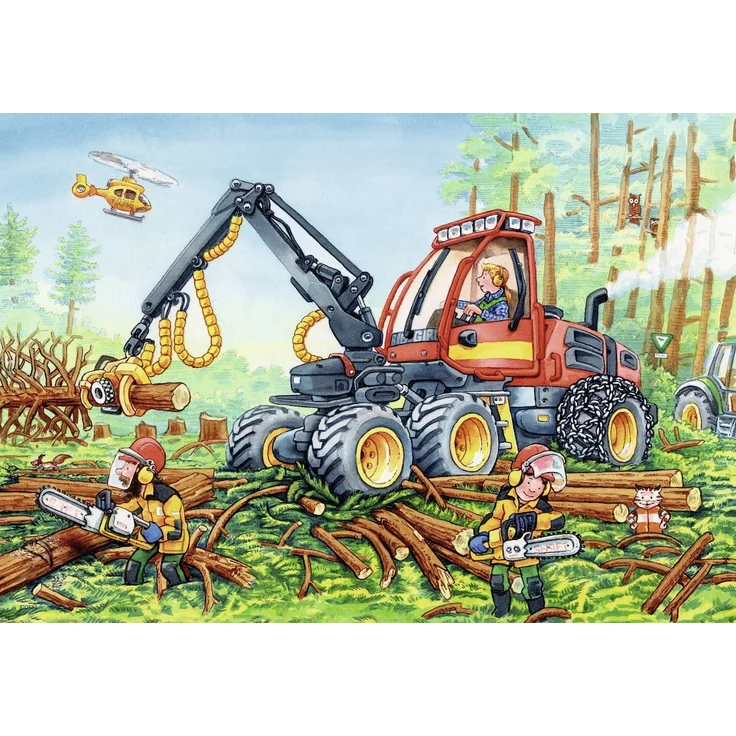 Ravensburger Kinder Puzzle 2 x 24 Teile Bagger und Waldtraktor – Bild 4