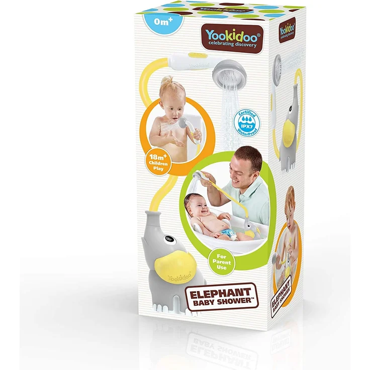 Yookidoo - Duschkopf Elefant, Gelb – Spielzeug für Babys – Badespiel und Dusche – Schlauch zum Säubern des Babys – Geschenk für Babys von 0 bis 2 Jahren – Bild 12
