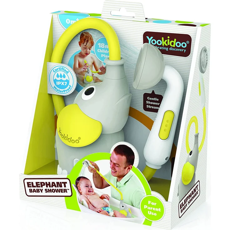 Yookidoo - Duschkopf Elefant, Gelb – Spielzeug für Babys – Badespiel und Dusche – Schlauch zum Säubern des Babys – Geschenk für Babys von 0 bis 2 Jahren – Bild 8
