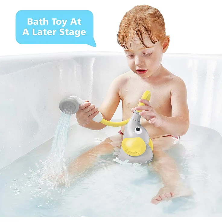 Yookidoo - Duschkopf Elefant, Gelb – Spielzeug für Babys – Badespiel und Dusche – Schlauch zum Säubern des Babys – Geschenk für Babys von 0 bis 2 Jahren – Bild 9