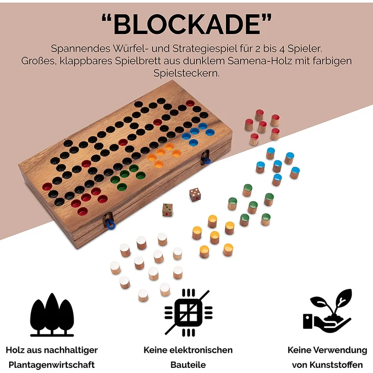 Blockade für 2 bis 4 Spieler - Spielfeld 26 x 27 cm zusammenklappbar – Bild 2