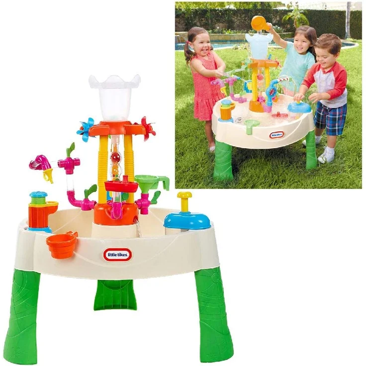 Little Tikes Fountain Factory Wassertisch, Garten-Spielzeug, Sicherer und Tragbarer Kindertisch, Sensorik-Spielzeug für Draußen; Fördert Fantasievolles Spielen, Ab 24 Monaten – Bild 3