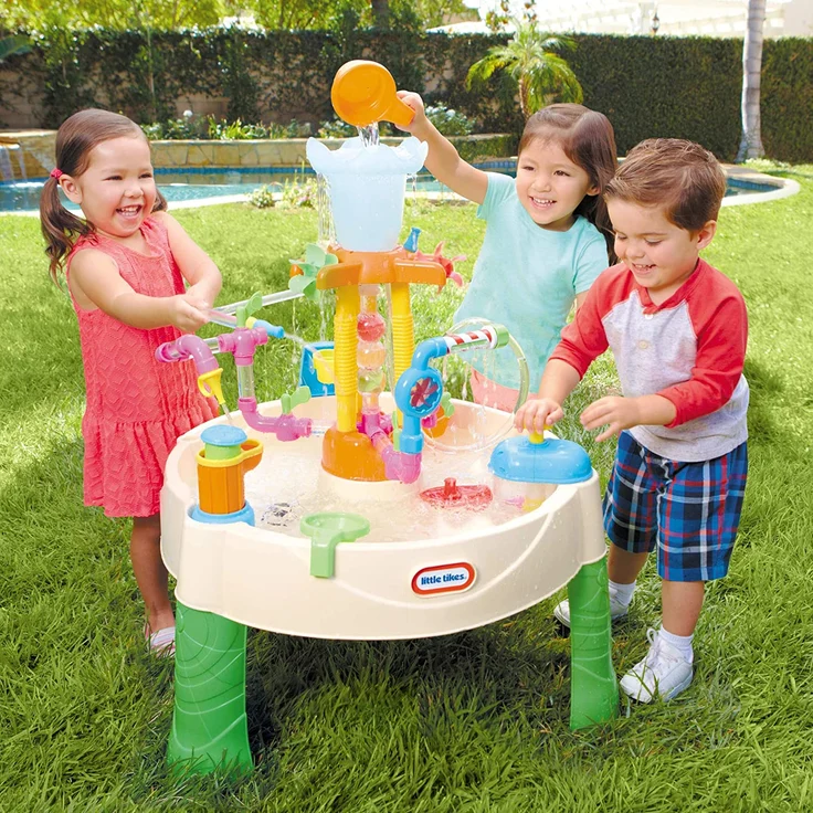 Little Tikes Fountain Factory Wassertisch, Garten-Spielzeug, Sicherer und Tragbarer Kindertisch, Sensorik-Spielzeug für Draußen; Fördert Fantasievolles Spielen, Ab 24 Monaten – Bild 5