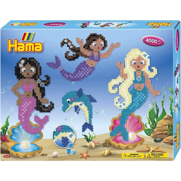 Hama Perlen 3150 Mermaids Gift Box Geschenkpackung Meerjungfrauen, Bügelperlen Midi, ca. 4000 Stück inklusive Stiftplatten und Zubehör, bunt, Einheitsgröße – Bild 1