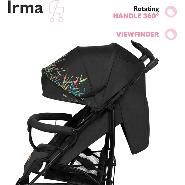 LIONELO Irma Kinderwagen bis 15 kg, Kinderwagen, leichter moderner Kinderwagen mit Liegefunktion, faltbar, große 6-Zoll-Räder, großer Korb, Tasche, Moskitonetz – Bild 4