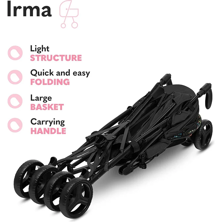 LIONELO Irma Kinderwagen bis 15 kg, Kinderwagen, leichter moderner Kinderwagen mit Liegefunktion, faltbar, große 6-Zoll-Räder, großer Korb, Tasche, Moskitonetz – Bild 6