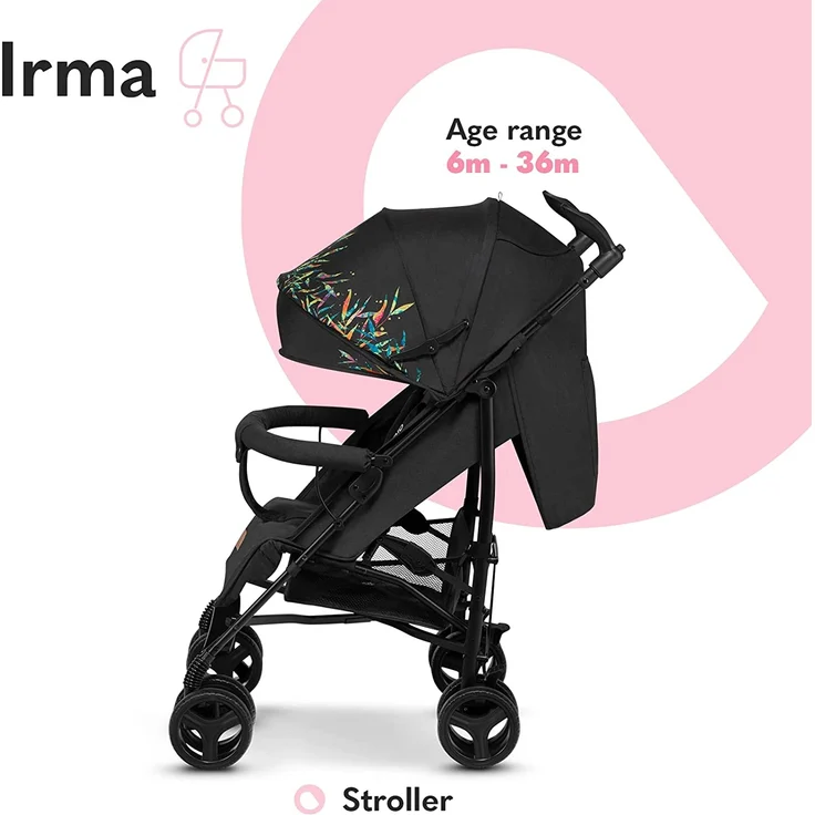 LIONELO Irma Kinderwagen bis 15 kg, Kinderwagen, leichter moderner Kinderwagen mit Liegefunktion, faltbar, große 6-Zoll-Räder, großer Korb, Tasche, Moskitonetz – Bild 2