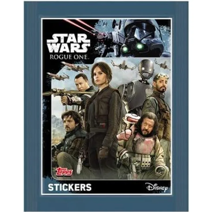 Topps R1S-STDE2-D - Star Wars Rogue One Sammelsticker, Display mit 50 Boostern, 5 Sticker