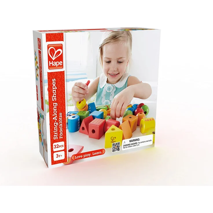 Hape E1019 - Fädelklötze, Motorikspielzeug, Bauklötze, aus Holz – Bild 4