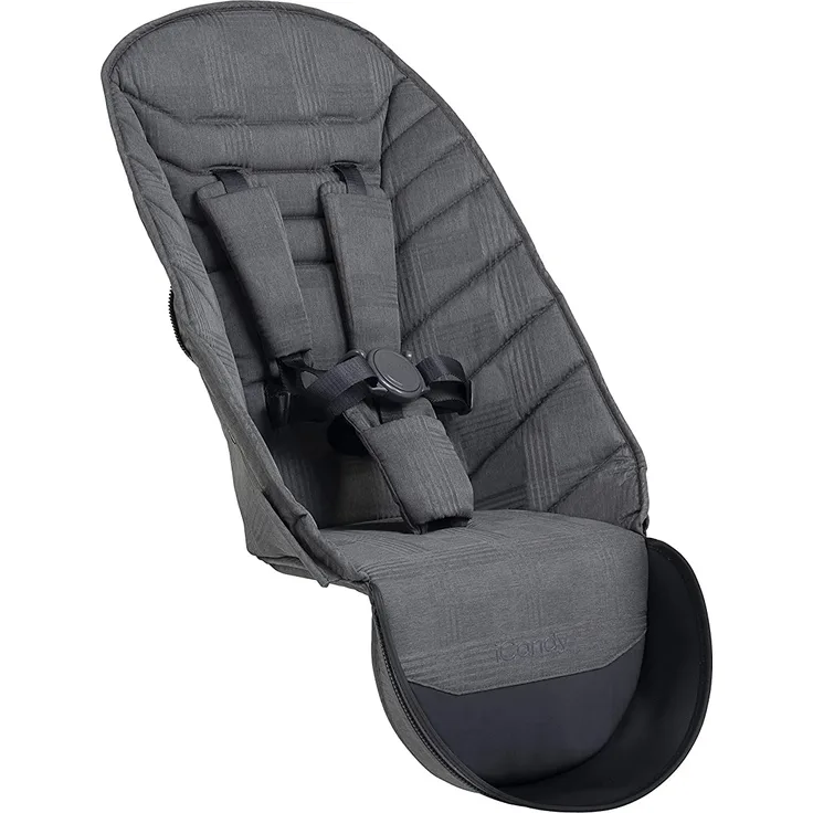 IC2206 Stoff für Den 2. Sitz Pfirsich, Dunkelgrau Kariert, grau, 2000 g