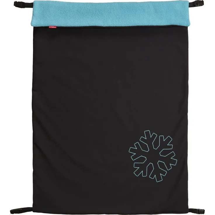 ByBoom - Softshell Decke 70x100 cm Thermo Aktiv; Funktions-/Universal-/Outdoor-Babydecke für Kinderwagen, Buggy, Jogger, Farbe:Schwarz/Aqua