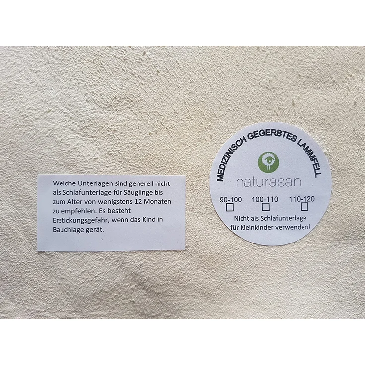 Naturasan Baby-Lammfell Öko-Schaffell medizinisch gegerbt, geschoren, waschbar, 90-100 cm Öko-Test Gut, incl gratis Lammfellbürste – Bild 2