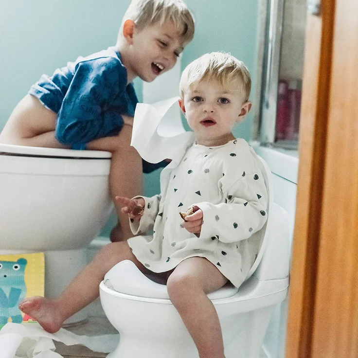Nuby Dr. Talbot's - My Real Potty - Kinder Töpfchen mit Spülgeräusch - Toilettentrainer für Kinder - mit echtem Sound und Batterien sind im Lieferumfang enthalten - Toilette Weiß - 18+ Monate – Bild 6