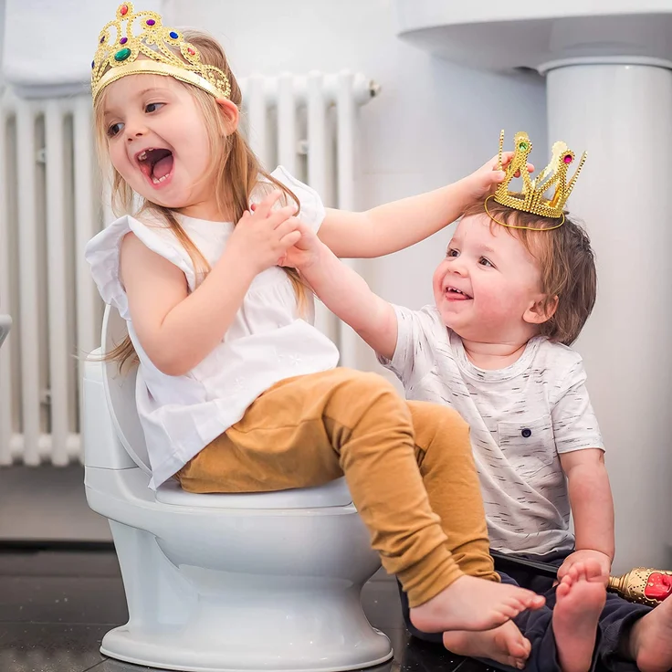 Nuby Dr. Talbot's - My Real Potty - Kinder Töpfchen mit Spülgeräusch - Toilettentrainer für Kinder - mit echtem Sound und Batterien sind im Lieferumfang enthalten - Toilette Weiß - 18+ Monate – Bild 5