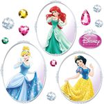 Komar Disney | Windwo-Sticker PRINCESS | Größe 31 x 31 cm, 2 Bogen | Fensterdeko, Fenstersticker, Prinzessinnen, Diamanten, Kinderzimmer | 16402, Bunt