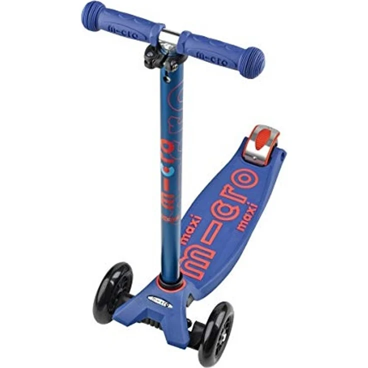 Micro Kinderroller Maxi Deluxe Kickboard Blau mit T-Lenker – Bild 3